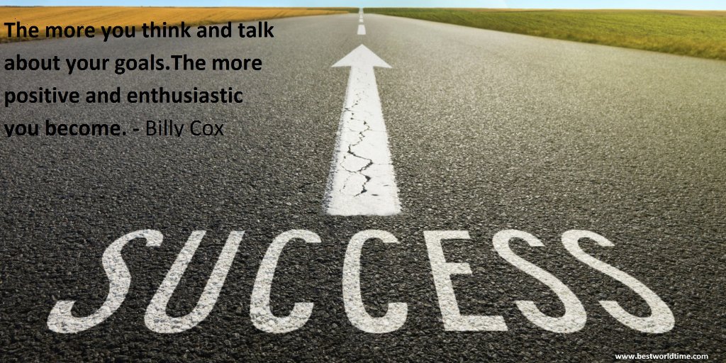 Bestworldtime's tweet photo. The more you think and talk about your goals.The more positive and enthusiastic you become.#motivation https://t.co/RUfyuRHLsV