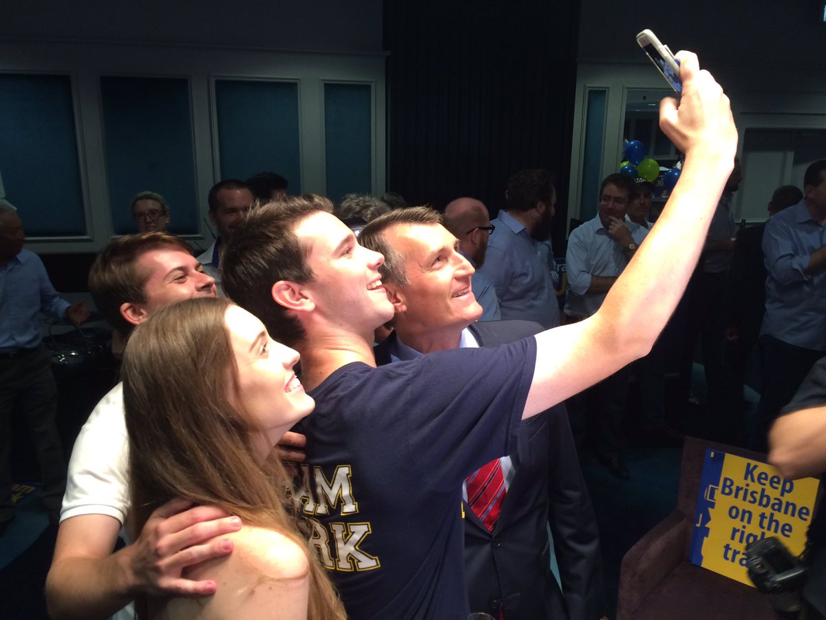 JoelDry9's tweet image. Selfies for the successful. Lord Mayor Graham Quirk looking pretty happy with his night&apos;s work. #bccvotes
