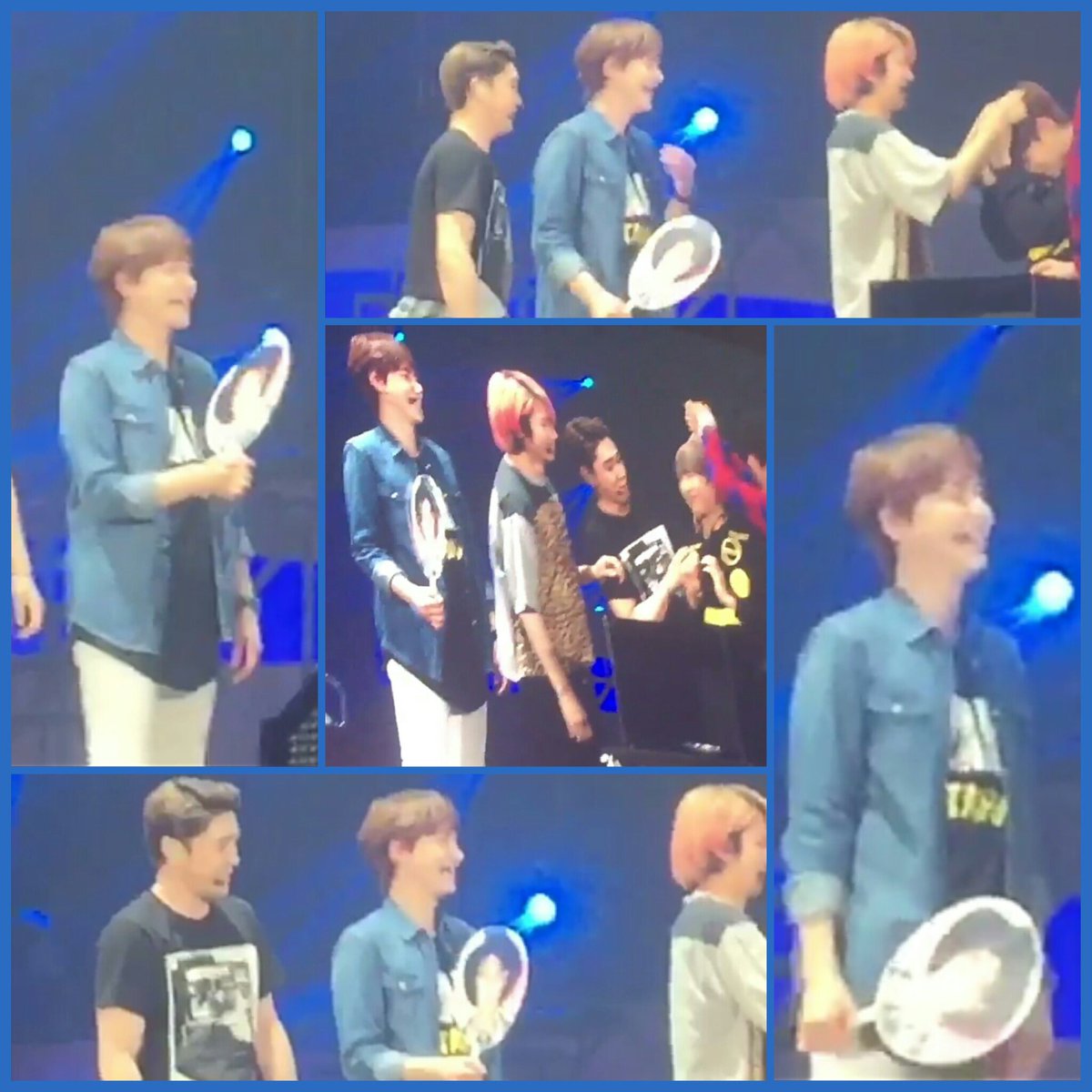 Wiki1776's tweet photo. BbKyu so tightly holding SW fan 😍
during  games, all time holding.Can say today Siwon was a Super camp too #wonkyu 💖 https://t.co/WaAktlgDJ0