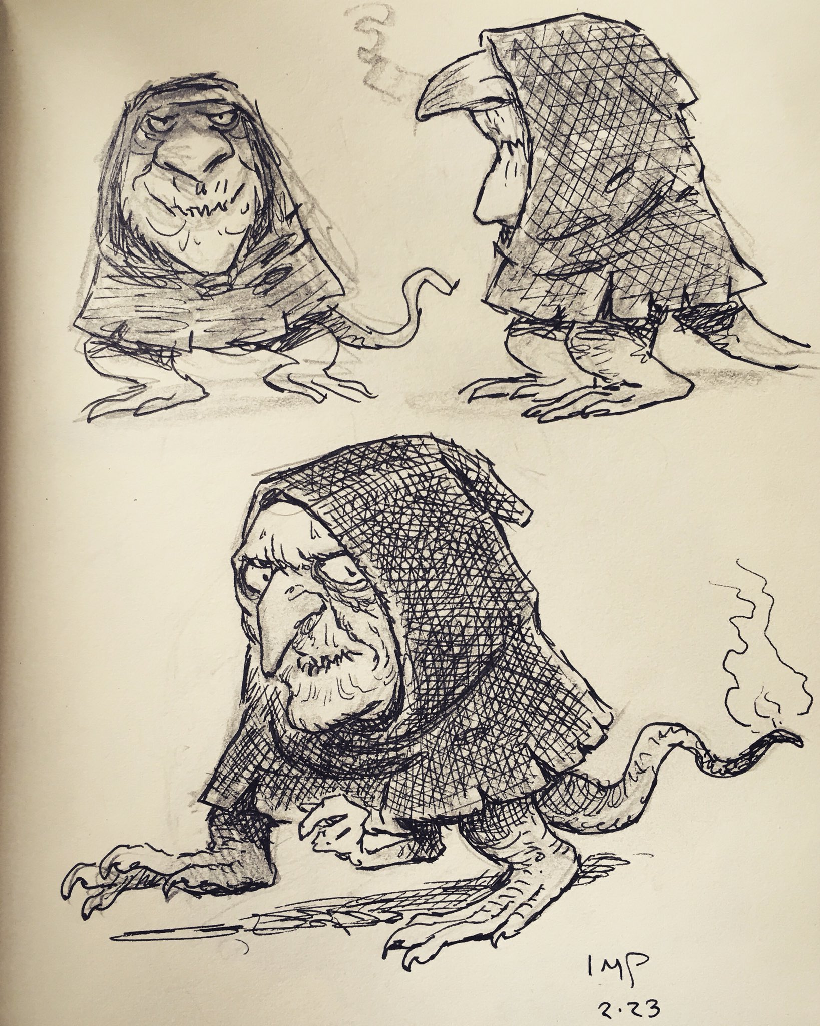 Tony DiTerlizzi on Twitter: "Sketchbook Saturday: Hieronymus Bosch-inspired  imps, 2016. #hieronymusbosch #imp #devil #sketchbook  https://t.co/YEFBfOawbt" / Twitter