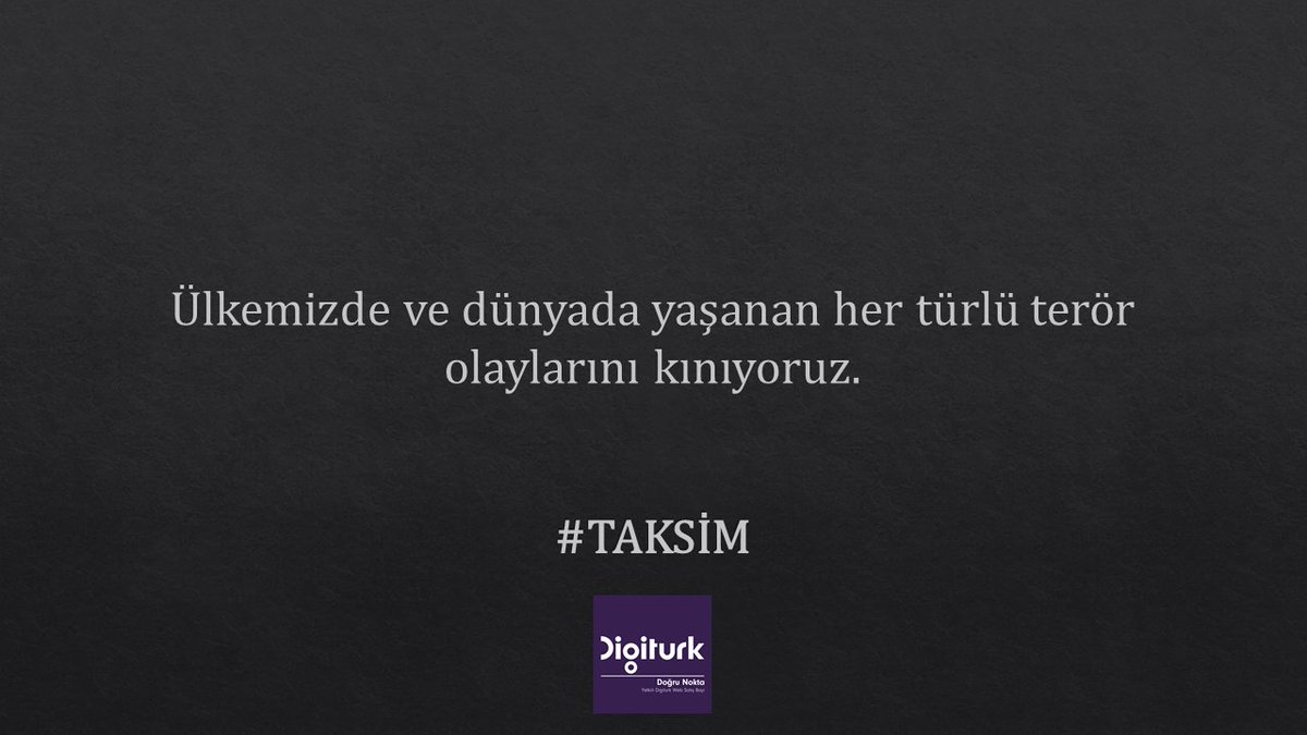 #Taksim'de hayatını kaybeden insanlarımıza Allah'tan rahmet, yaralılara acil şifalar diliyoruz.
#terörelanetolsun