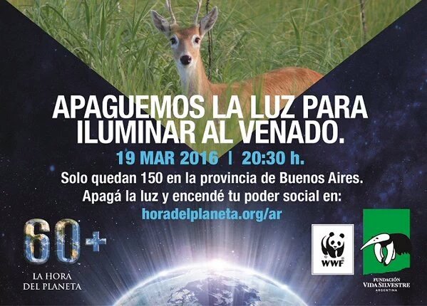 IntCiudadana's tweet photo. #LaHoraDelPlaneta Esta noche (20:30 hs) sumate a https://t.co/W86XdHp0TK por #ElVenadoDeLasPampas https://t.co/lyjUblf396