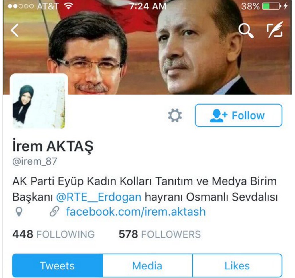 AKP Eyüp Kadın Kolları Tanıtım Başkanı İrem Aktaş attığı insanlık dışı tweetten dolayı hesabını kapattı!