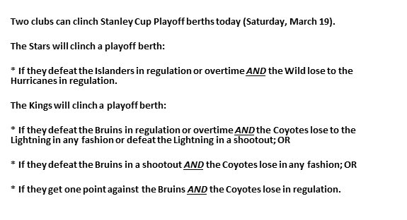 NHLPR's tweet image. How the @DallasStars and @LAKings can clinch berths in the #StanleyCup Playoffs today: