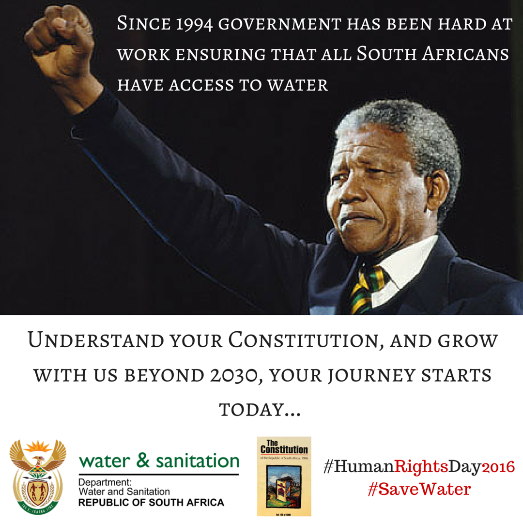 Let us Remember not just #WaterWeek and beyond this day #HumanRightsDay2016 for South Africa needs us all