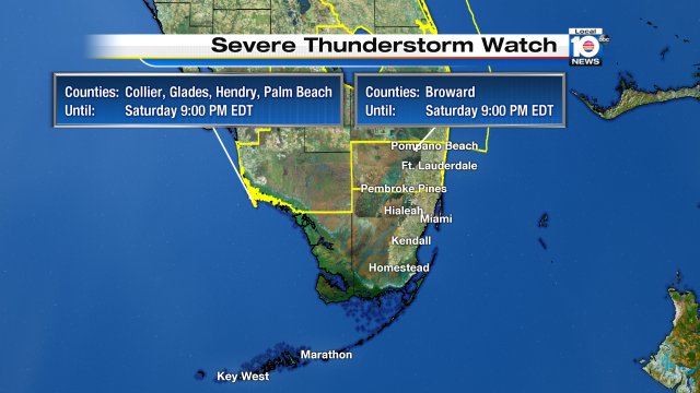 Local 10 WEATHER ALERT-Severe Thunderstorm Watch issued for the highlighted areas. bit.ly/krCDQ?utm_medi… https://t.co/wpX2rkuR4a