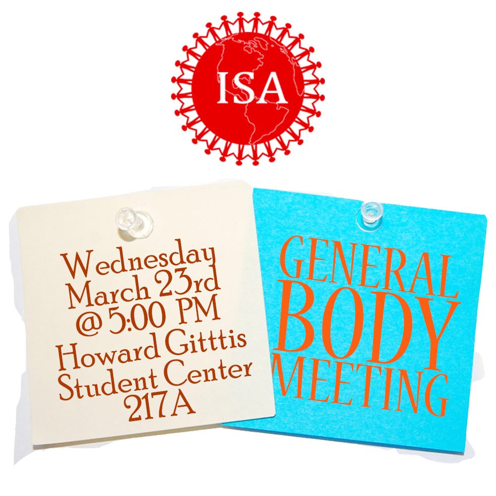 TempleISA's tweet image. Dear ISA Family,
Please come to our 3rd GBM! We can't wait to see you all there! Note the date~~