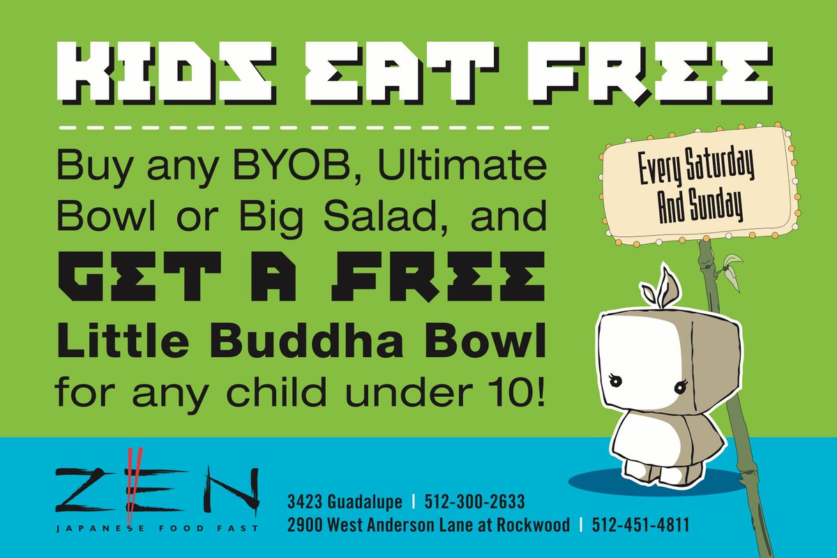 Want to go out to eat this weekend but #sxsw traffic bumming you out? We gotcha! Bring the fam out to ZEN!