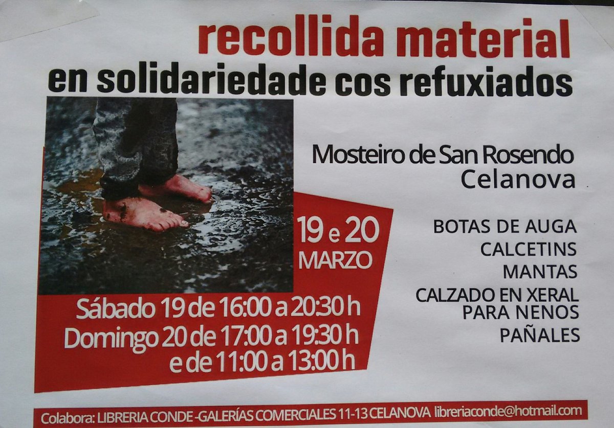 clia_g's tweet photo. Recollida de material en solidariedade c@s #refuxiad@s #Celanova #Ourense https://t.co/Bzdf4ECn9Q