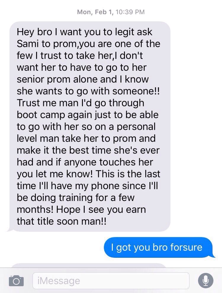 YourcouplegoaIs's tweet photo. when your boyfriend is serving the country &amp; can't take you but doesn't want you to go alone.. This is too sweet! 😭😍 https://t.co/TQFABXuvMG
