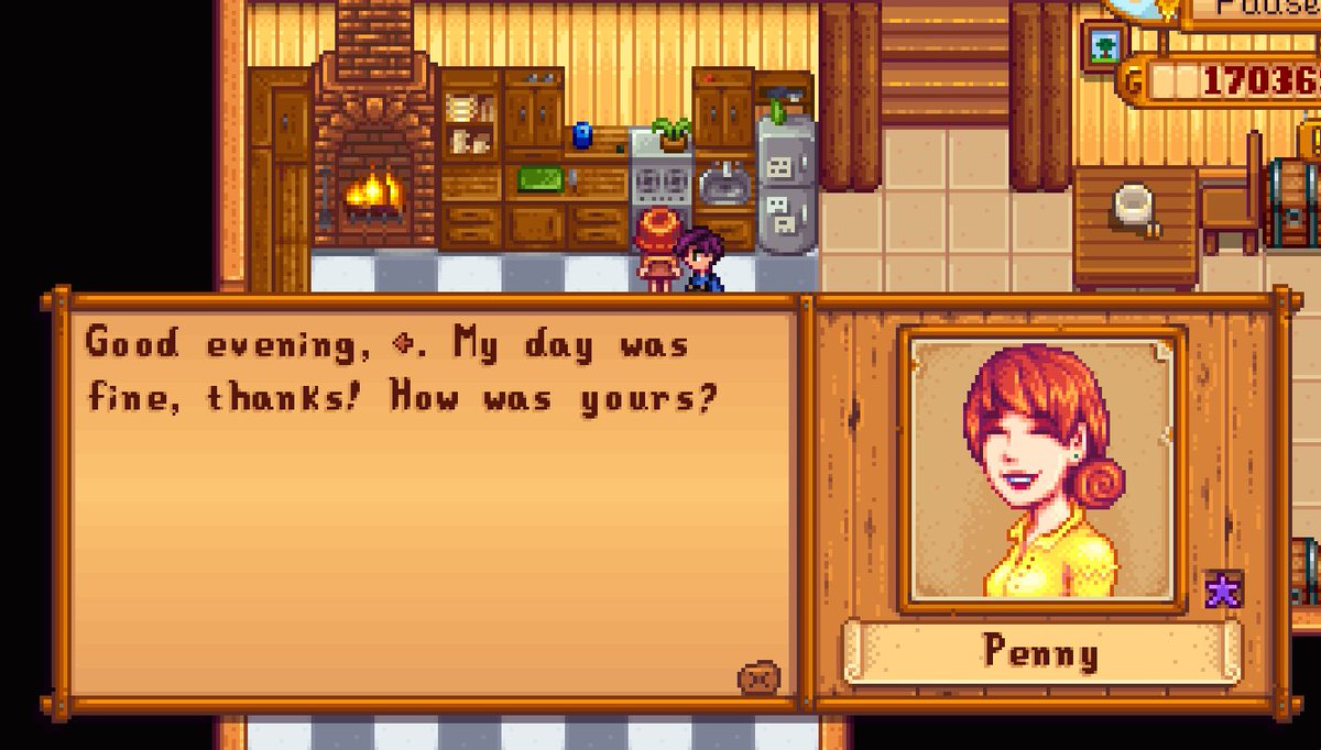 NintendoMarin's tweet photo. @ConcernedApe This happens randomly, and its like 6:30am lol pennys been baking too many hashbrowns https://t.co/0qOtEdZIvq
