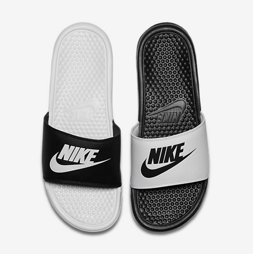 nike benassi slides mismatch