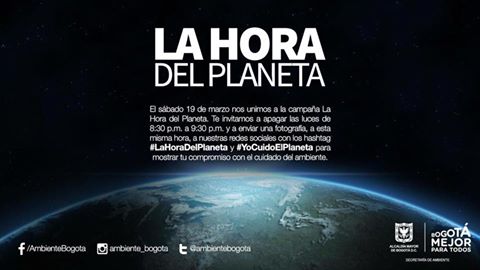 Ambientebogota's tweet photo. ¡Participa hoy! comparte tu foto en @ambientebogta #LaHoraDelPlaneta y #YoCuidoElPlaneta mostrando tu aporte a él. https://t.co/QvFNj16WPq
