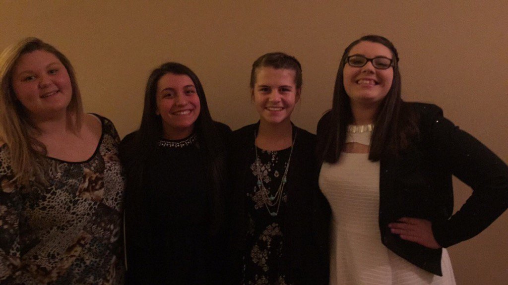 The girls strike a pose before conference gala! Red carpet ready! #EASTcon16