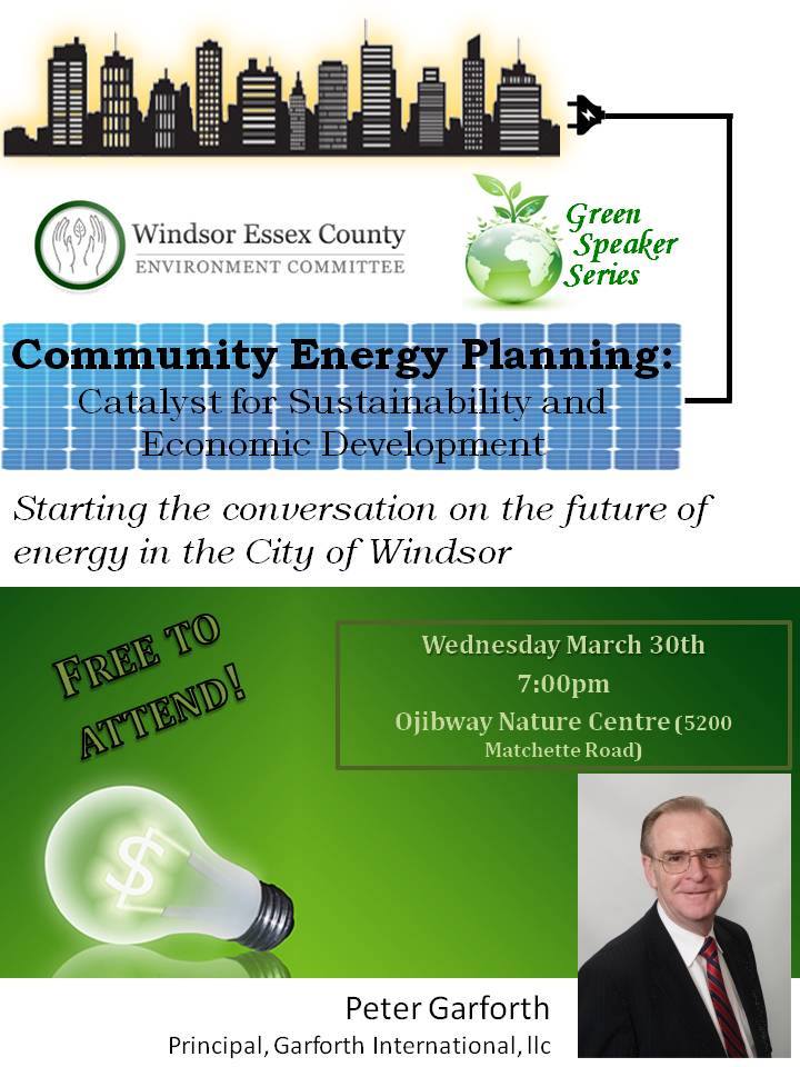 bluedotwindsor's tweet photo. Mar30 7:00pm Ojibway Nature Centre..A conversation of the energy future in #YQG with Green Speaker @PeterGarforth. https://t.co/j0PseL8rnv