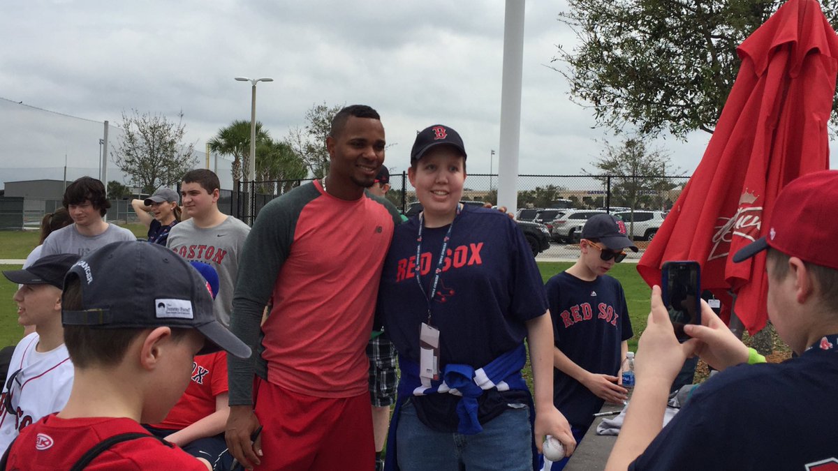 RedSox's tweet photo. Today the #RedSox are celebrating Jimmy Fund Day! We're kicking off the afternoon with a meet and greet! https://t.co/RduuDhVkbG
