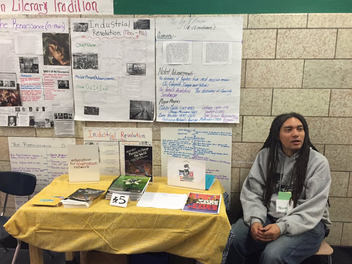 NYCoRE3000's tweet photo. Education for liberation "free minds free people" want to see what they are about go next to Rm:319 @FMFPconference https://t.co/4A1m4YcVuJ