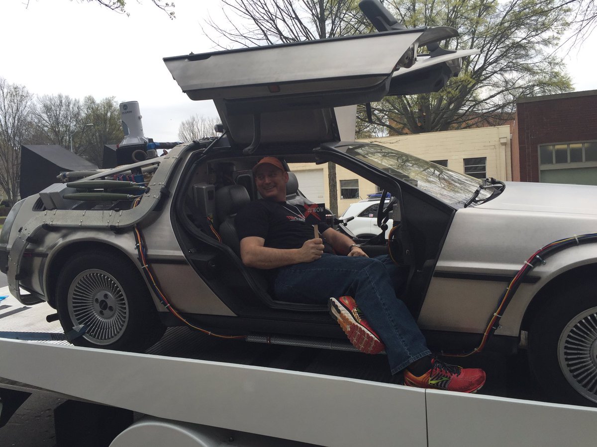 craig_mathews's tweet photo. What?? #backtothefuture delorean at #tedxraleigh! https://t.co/FJ74qgnt5v