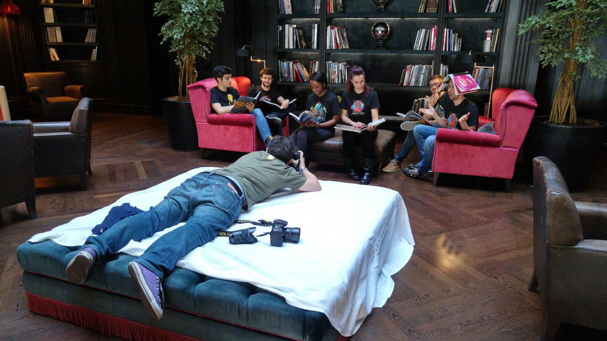 cristelyuna's tweet photo. I caught my friend @giuggiupa spying on Reply #hackathoneers #replyhackathon @ReplyULabs https://t.co/QL1Hho3aho