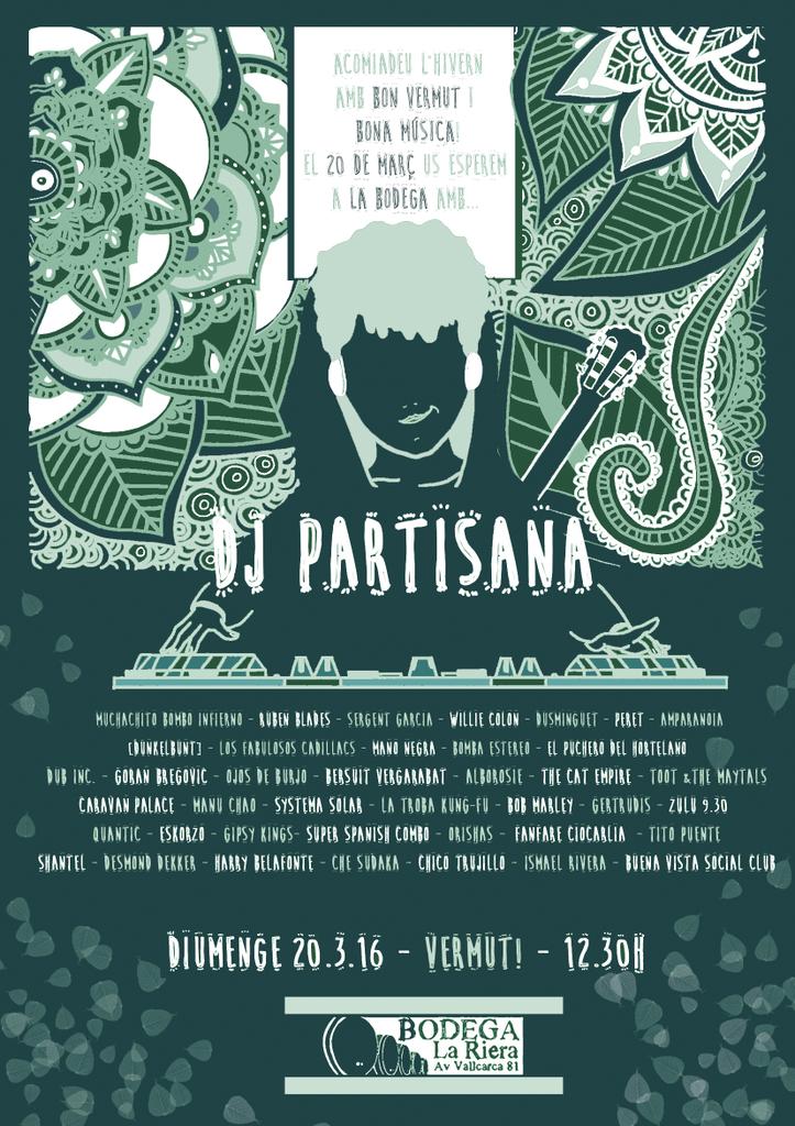 DjPartisana's tweet photo. Mañana domingo, en la @vinsconscients  selección musical latina, tropical y sorpresas! https://t.co/d5jCEEBSY2