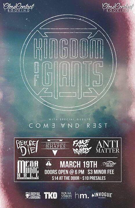 Tonight!! <a href="/kingdomofgiants/">𝐊𝐈𝐍𝐆𝐃𝐎𝐌 𝐎𝐅 𝐆𝐈𝐀𝐍𝐓𝐒</a>  <a href="/comeandrest/">Come and Rest</a>   #closecontactbooking #shows #itsallgoodep #elpaso