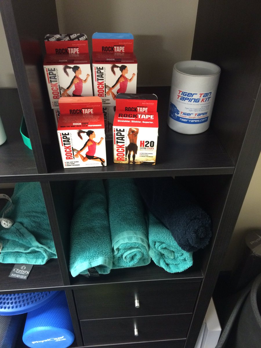 SJSportTherapy's tweet photo. Freshening up the supplies for top notch rehab and performance @PhysiqueMgmt @rocktapeuk #ktape #bosuball https://t.co/y1zJznSTd8
