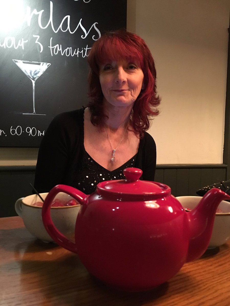 Julie's birthday &amp; she's drinking tea - gin berry cobbler tea that is! xx