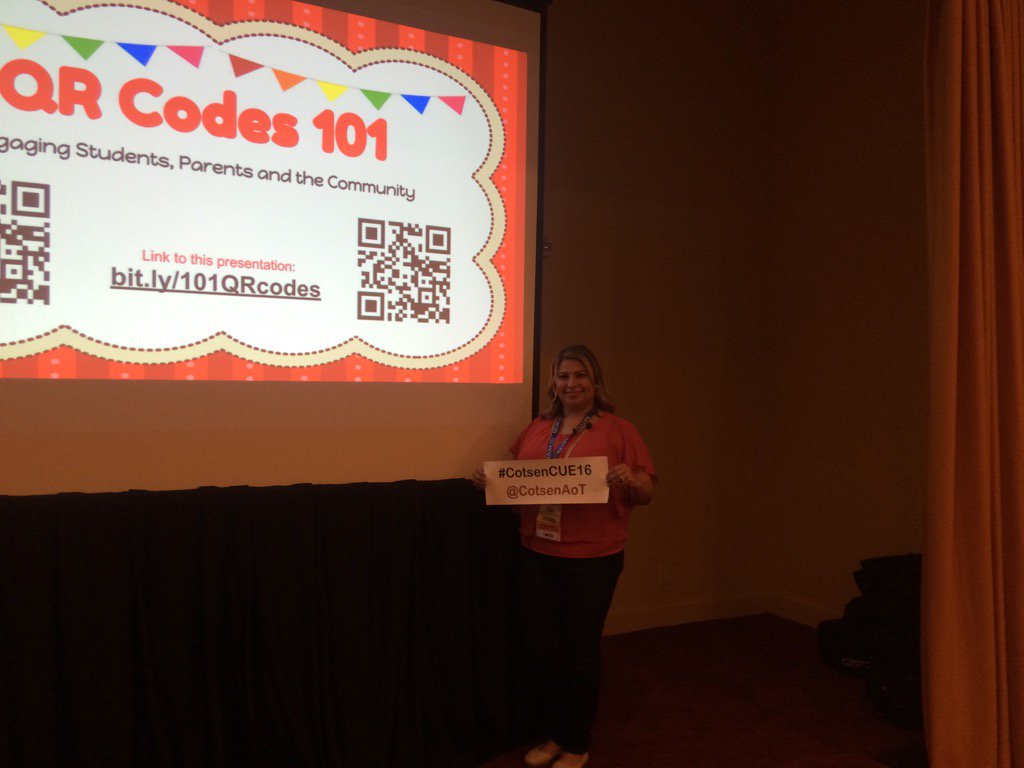 #cotsenCUE16 <a href="/cotsenAoT/">ART of TEACHING</a> <a href="/SharonSutton/">Sharon Sutton</a> COTSEN alumni Nancy Delgadillo presenting at CUE
