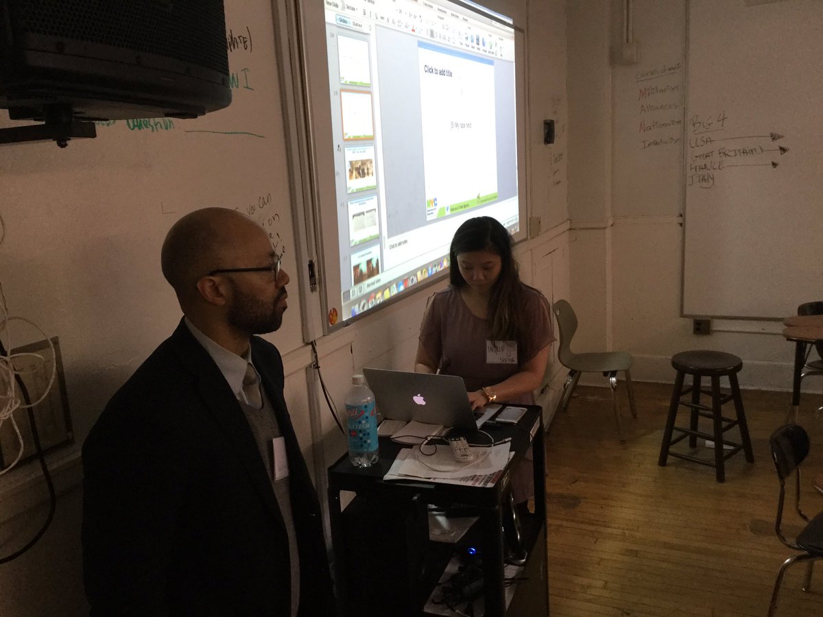 PaulForbesNYC's tweet photo. @ESINYC Team and @chungteachesnyc preparing for our presentation at #nycore2016 @NYCoRE3000 https://t.co/B9nXU4KT6l