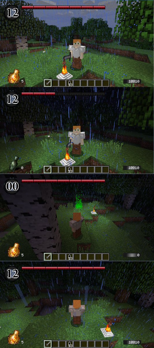 Gameragi's tweet photo. Minecraft Dark Souls mod progress: Quite a bit!  These screenshots show some new stuff.  It's almost all working... https://t.co/8QeW3YwPzs