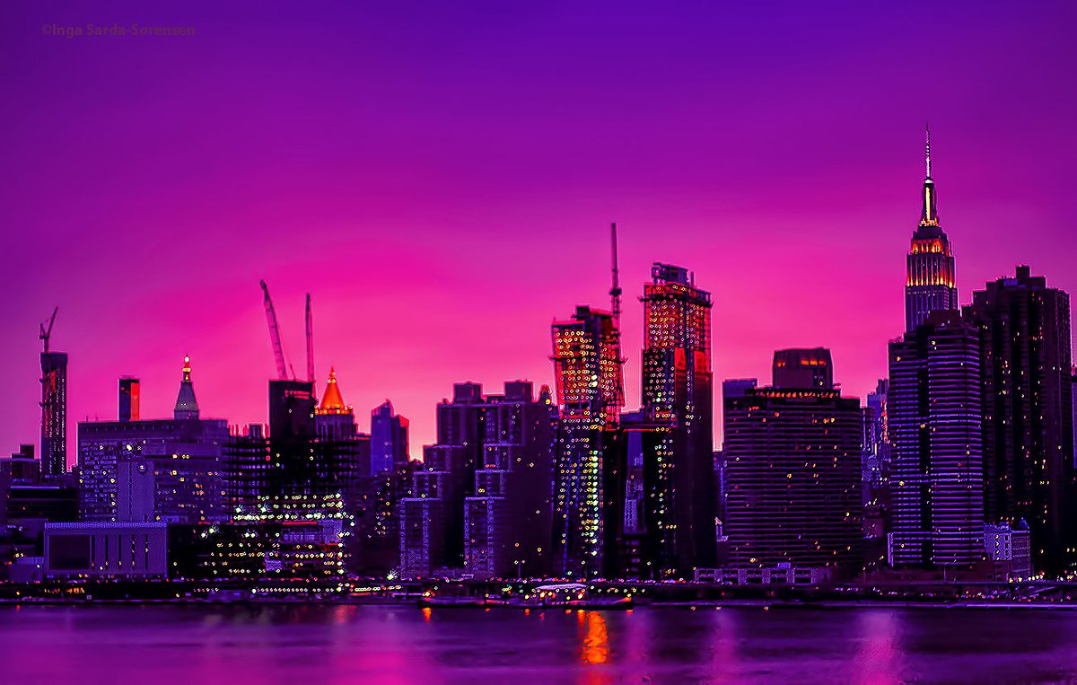 Lovely deep pink sunset day winter NYC NewYork NewYorkCity | Inga Sarda ...