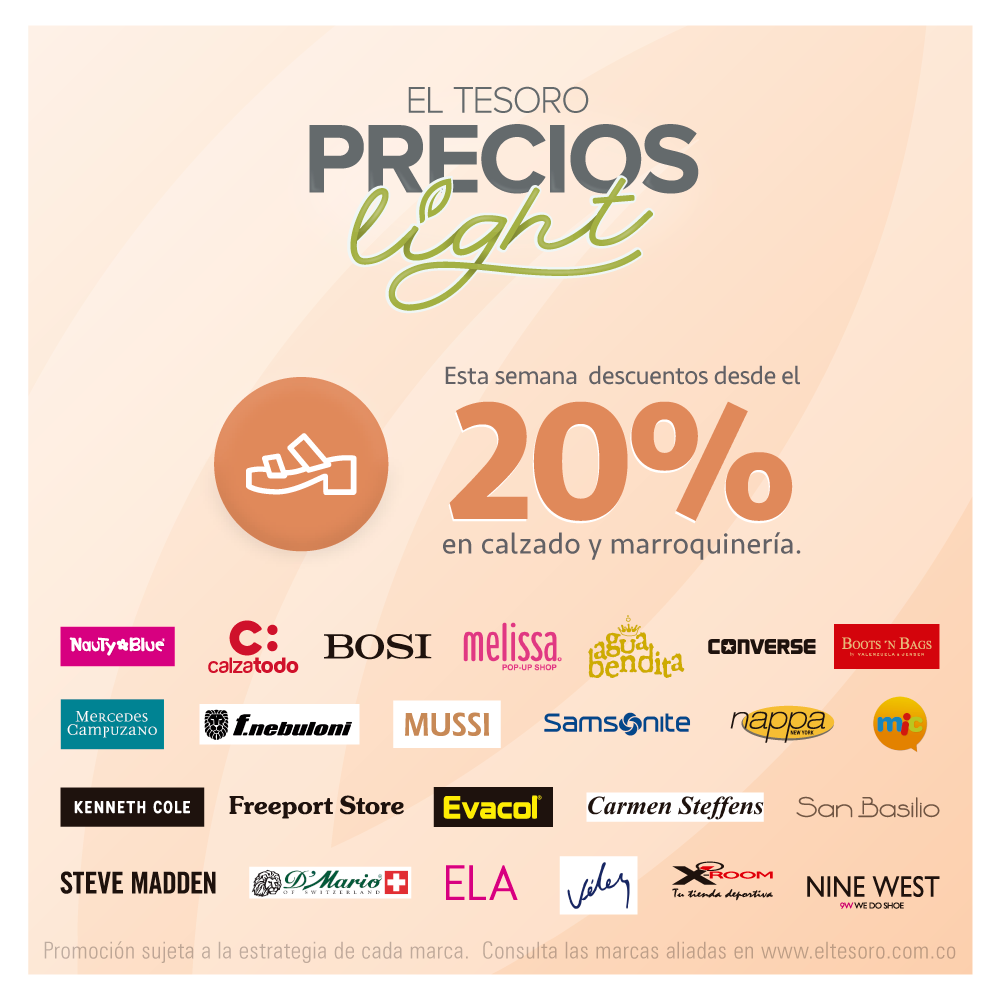 El_Tesoro's tweet photo. Esta semana puedes antojarte de todo lo que quieras de calzado y marroquinería. Hoy vuelven los #precioslight https://t.co/WMXsWqZj1h