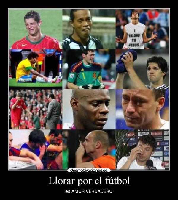 MotivacionesF's tweet photo. RT Si has llorado por el fútbol. https://t.co/HaelIitkLE