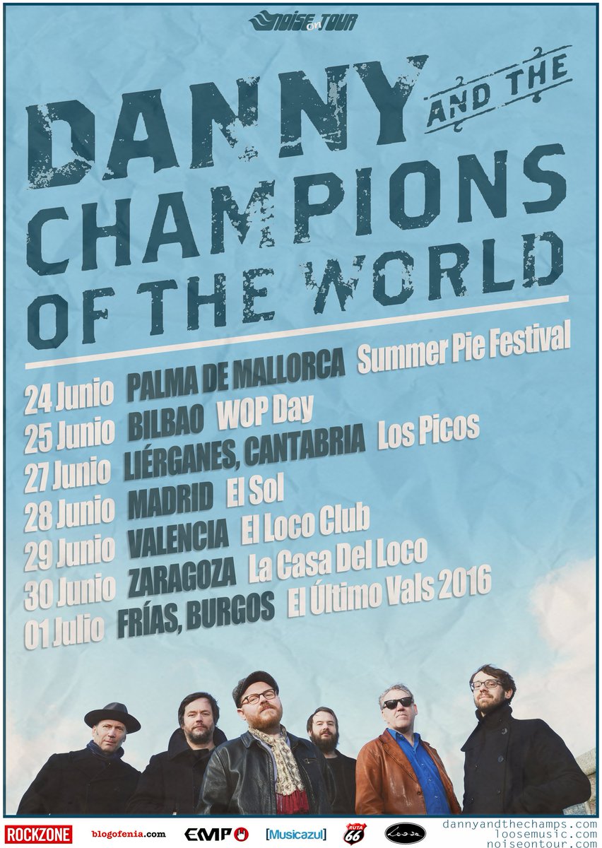 ¡Danny And The Champions Of The World ofrecerán siete conciertos en nuestro país en junio/julio! vía <a href="/NOISEONTOUR/">NOISEonTOUR</a>