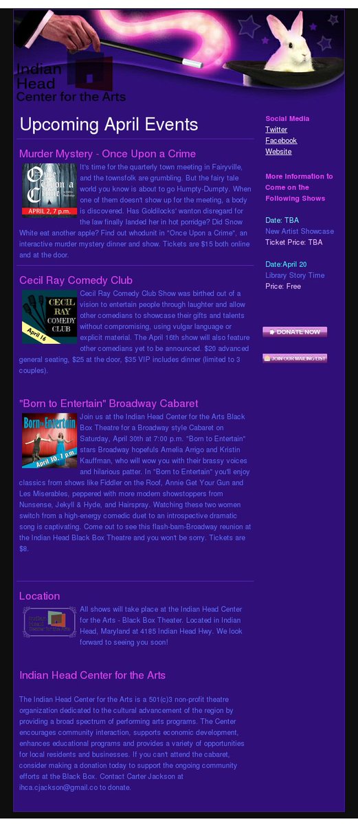 Check out our upcoming programs for next month!