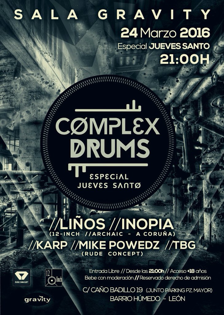 AIDAKGG's tweet photo. Complex Drums Especial Jueves santo en @gravity_leon/@LeonElectronica @FiestasDeLeon https://t.co/jeLzZD0q4K