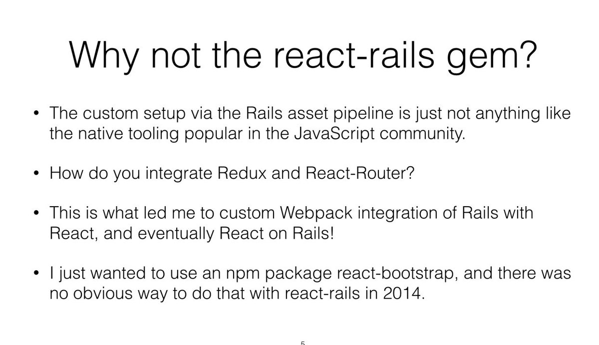 railsonmaui's tweet image. #ReactOnRails slides: slideshare.net/justingordon/r…. Added how to HMR reloading within Rails! github.com/shakacode/reac…