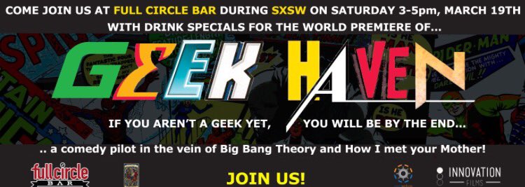 RobBex2's tweet photo. WE'RE SHOWING THE WORLD PREMIERE!! #GEEKHAVEN https://t.co/EPdzgSA6UR