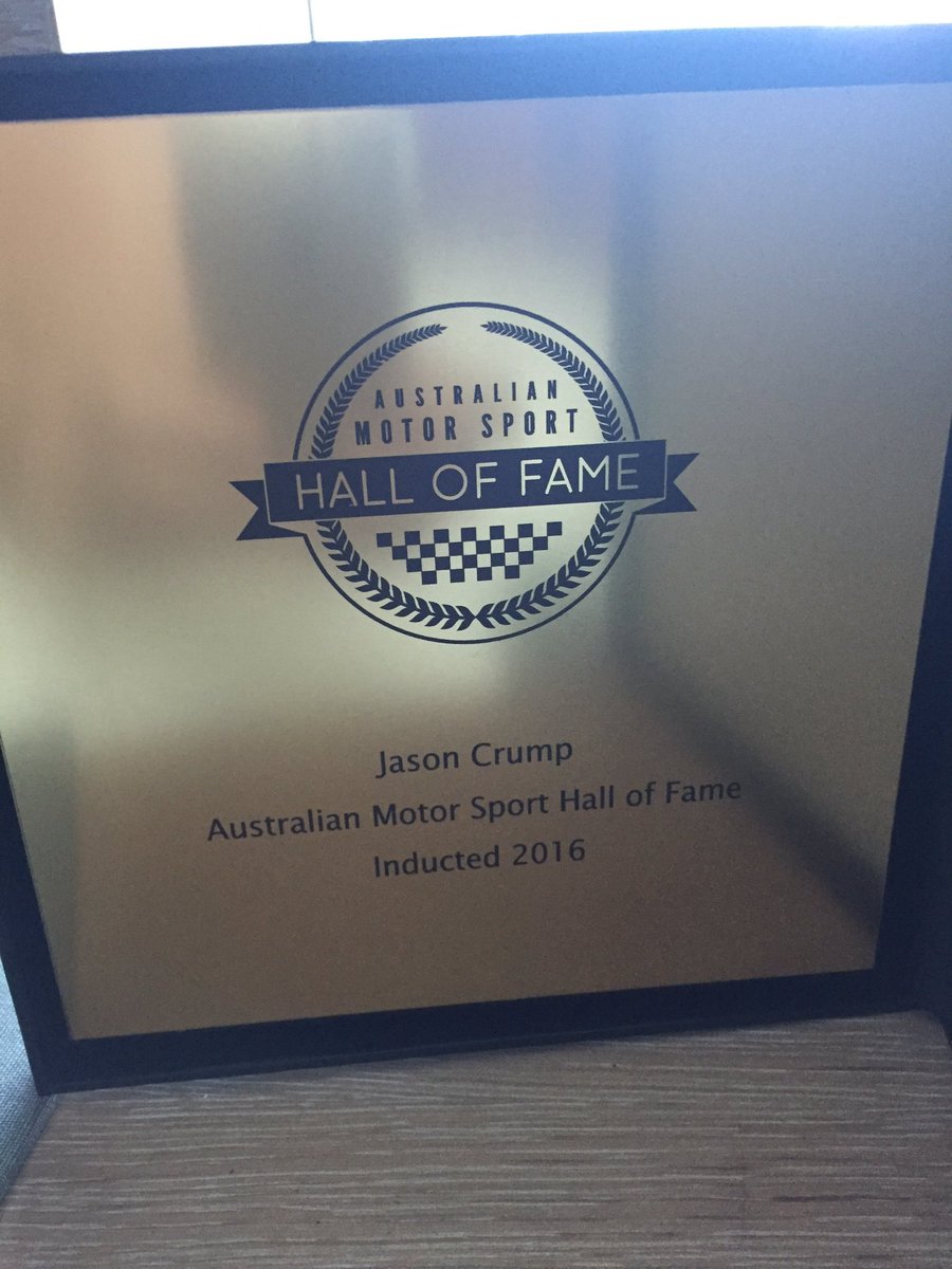 jasonpcrump's tweet photo. Really honoured to be inducted into the Australian Motorsports Hall of Fame. That's why I was not @TheAces https://t.co/c6RKItcOVE