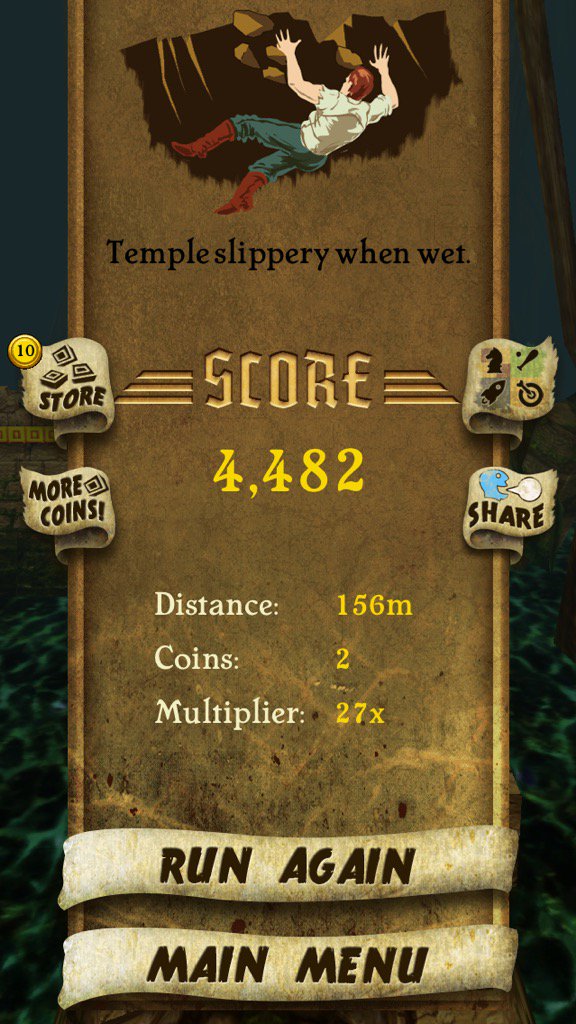_despears's tweet photo. I got 4,482 points while escaping from demon monkeys. Beat that! https://t.co/03RYlMnRx5 #TempleRun https://t.co/k0orJJG4Of