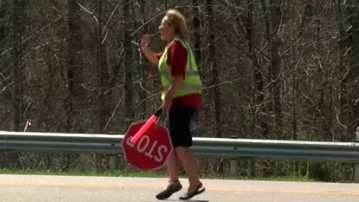 WFMY's tweet photo. This #SC crossing guard dubbed #TheDancingLady will make you smile https://t.co/p5shXn9iVk #GoodNews https://t.co/0UlCinaiKB