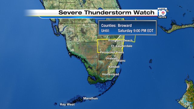 Local 10 WEATHER ALERT-Severe Thunderstorm Watch issued for the highlighted areas. bit.ly/krCDQ?utm_medi… https://t.co/g25J8zty5O