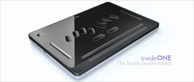 PathstoLiteracy's tweet image. Tactile #braille tablet has #braille keyboard etched in surface w/refreshable #brl display bit.ly/1MilWBy