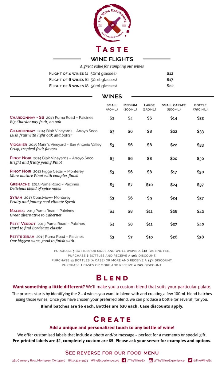 TheWineEx's tweet photo. Our new menu - featuring our latest addition to our wine line-up: A 2015 Marin's Vineyard Viognier! https://t.co/UVJWynEUUY
