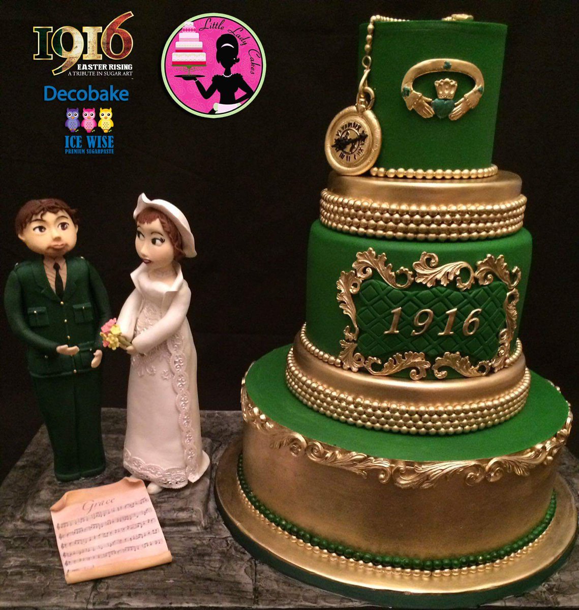 1916cake_collab's tweet photo. Edible Art Exhibition @DecobakeIreland  #1916cakes #1916easterrising #Plunkett and #gifford wedding https://t.co/YqNXC9cipk