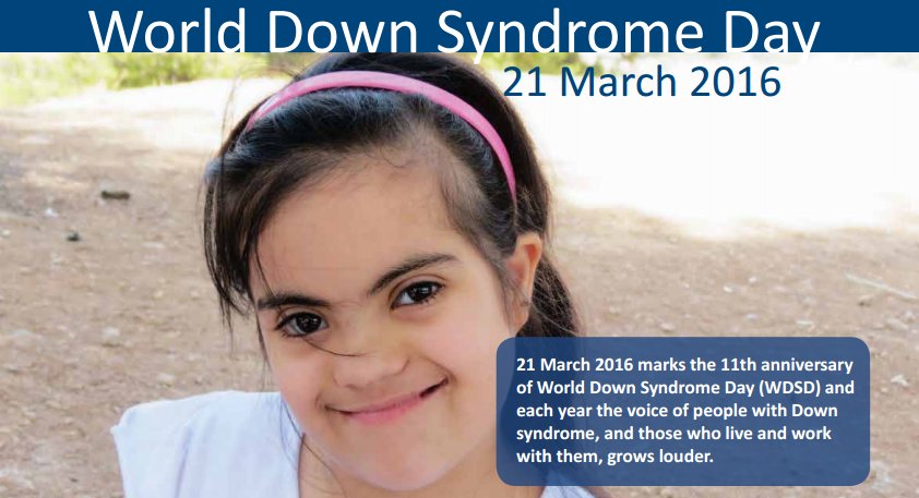 UN's tweet photo. Monday is World Down Syndrome Day -- let's build an inclusive society for all! https://t.co/7tynJGdRBo https://t.co/4fQFtMS48e