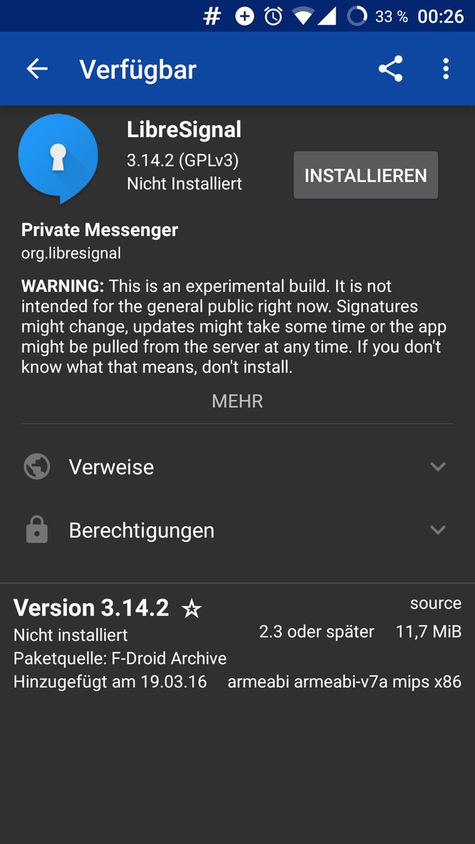 benediktg5's tweet image. #Libresignal im offiziellen F-Droid-Archiv gesichtet: