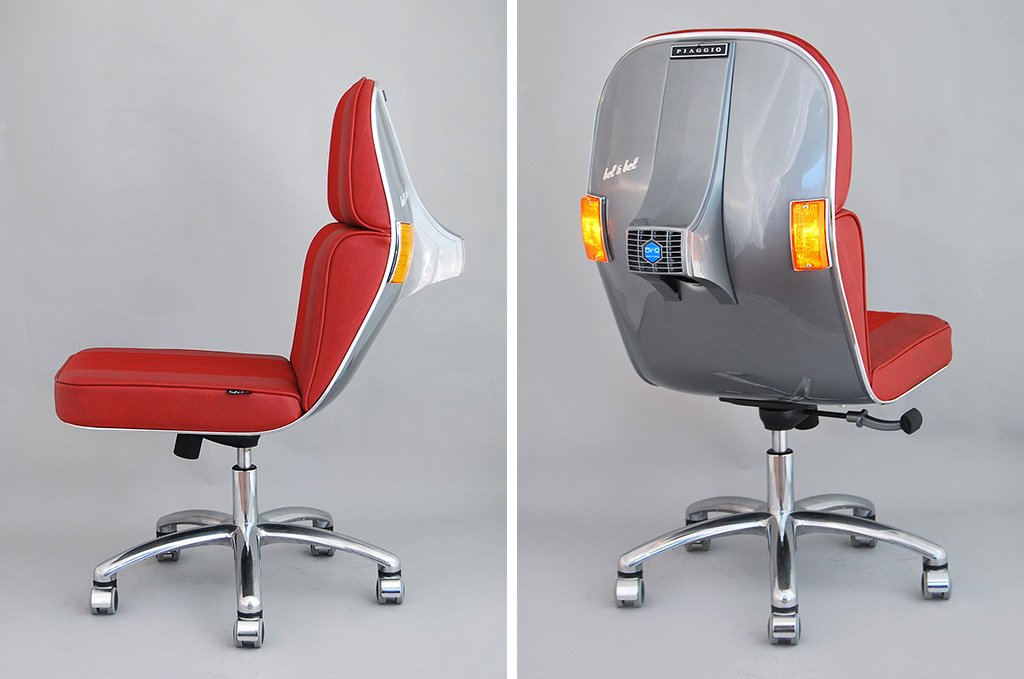 dcgstores's tweet photo. Bel &amp; Bel Chair is made from original parts of the legendary Italian scooter from the 80’s. Sweet design! #cool https://t.co/qCUnye0uiA