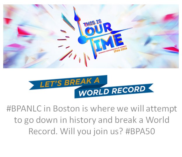 BPAconnect's tweet photo. Who's ready to go down in history with us this May in Boston? #WorldRecordAttempt #BPANLC #BPAAllDay https://t.co/0HH7TlpZVj