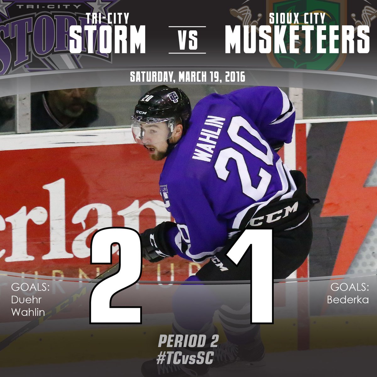 TriCityStorm's tweet photo. Storm are still in the lead at the end of the 2nd Period! #GoStorm #TCvsSC https://t.co/Jqk0f8f8U1